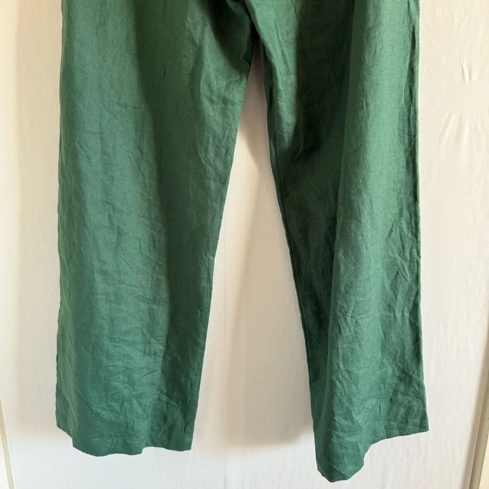 Reformation Green Linen Dress Pants Size 12
